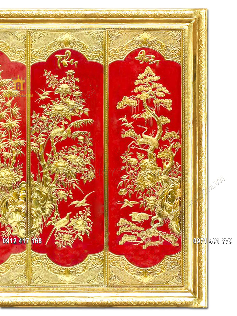 tranh đồng t&ugrave;ng c&uacute;c tr&uacute;c mai